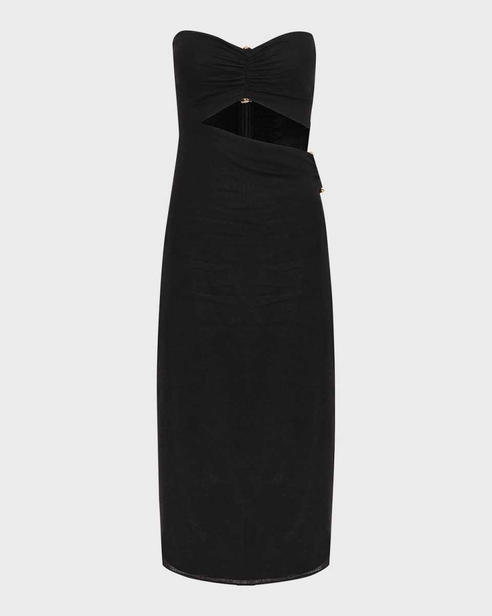 Solid Sonny Detail Midi Dress